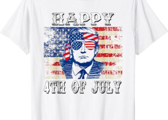 Funny Trump Shirts Happy 4th Of July American Flag Men Women T-Shirt