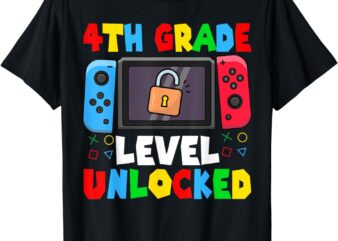 Game Gaming 4th Grade Level Unlocked First Day Toddlers Boys T-Shirt