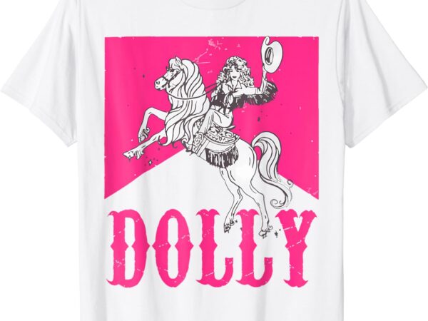 Girl retro personalized dolly cowgirl first name shirt t shirt design template