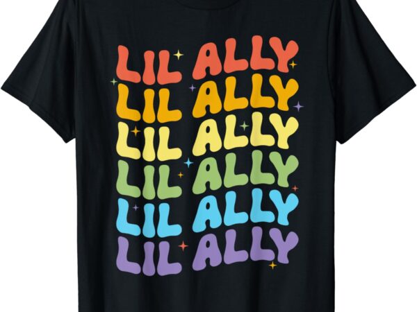 Groovy lil ally lgbtq equality gay pride month toddler kids t-shirt