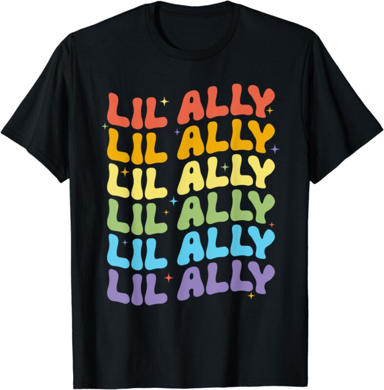 Groovy Lil Ally LGBTQ Equality Gay Pride Month Toddler Kids T-Shirt