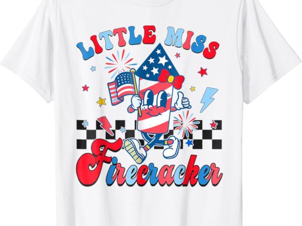 Groovy little miss firecracker 4th of july baby girl toddler t-shirt