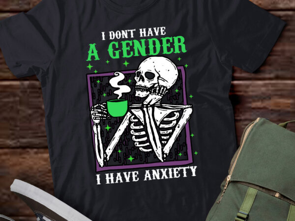 I dont have a gender i have anxiety skeleton nonbinary pride t-shirt ltsp