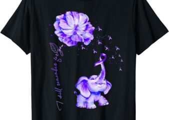 I’ll Remember For You Purple Elephant Alzheimer’s Awareness T-Shirt