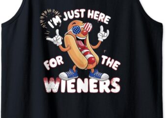 I’m Just Here For The Weiners 4th of July Patriotic Hot Dog Tank Top
