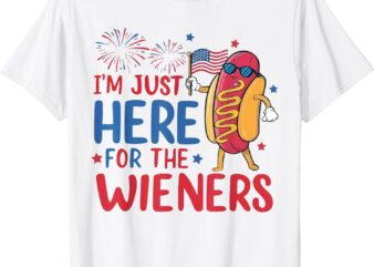 I’m Just Here For The Wieners 4th of July Funny Hot Dog T-Shirt