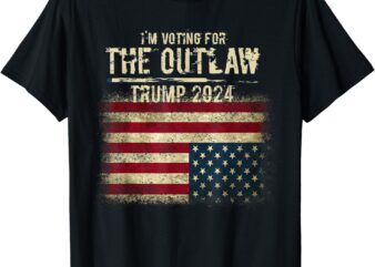 I’m Voting For The Outlaw Trump 2024 Upside-down Flag T-Shirt