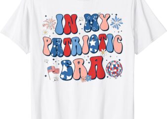 In My Patriotic Era Retro 4th of July Fourth Girls Groovy T-Shirt