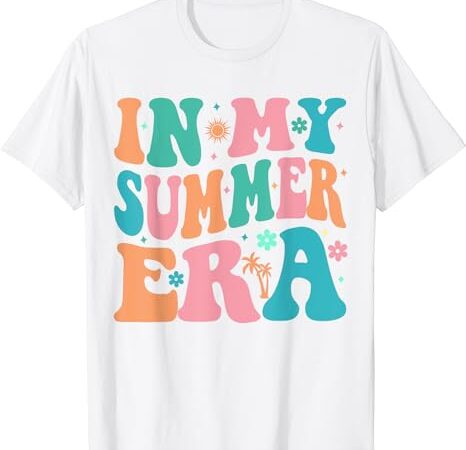 In my summer era groovy last day of school teacher summer t-shirt