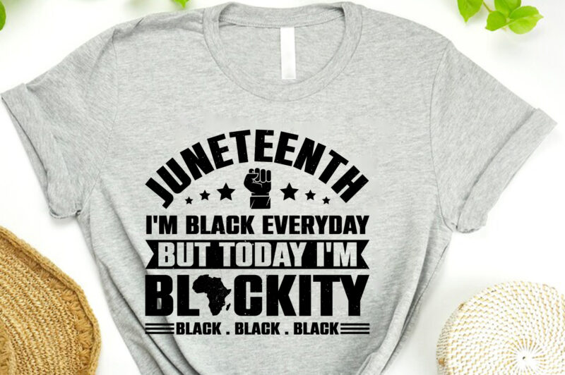 Juneteenth day t-shirt design bundle Black