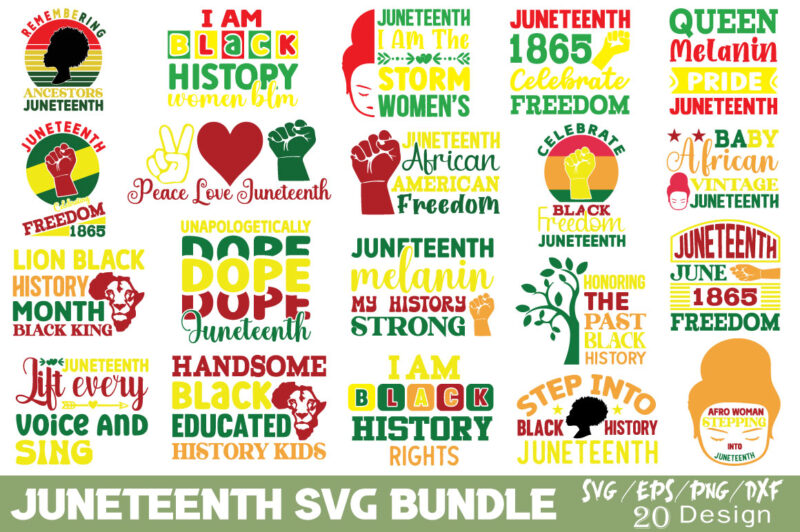 Juneteenth T-shirt Bundle Juneteenth SVG Bundle