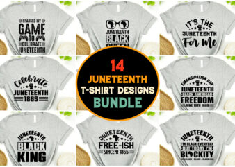 Juneteenth day t-shirt design bundle Black