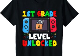 Kids Game Gaming 1st Grade Level Unlocked First Day Boys Toddlers T-Shirt