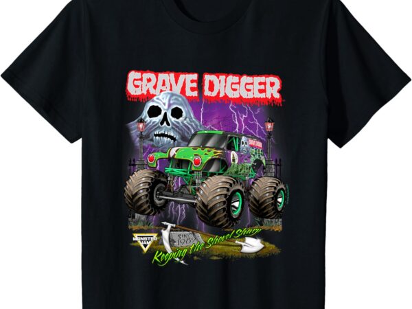 Kids ripple junction x monster jam grave digger shovel sharp t-shirt