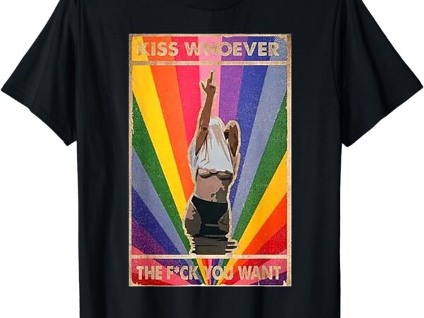 Kiss whoever the fuck you want pride day rainbow color t-shirt