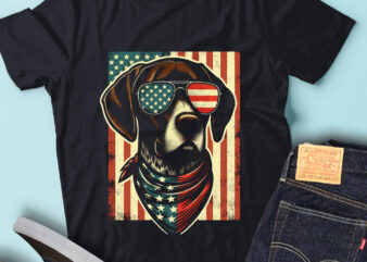 LT104 German Shorthaired Pointers Gift USA Flag GSP Dog t shirt vector graphic