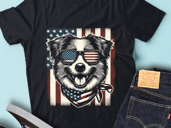 Lt106 australian shepherds with usa flag dog gifts pet owner t shirt vector graphic