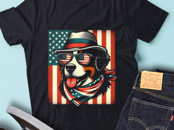 Lt115 bernese mountain dog t shirt gift usa flag 4th of july