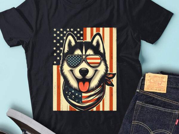 Lt116 siberian huskies dog t shirt gift usa flag pet lover