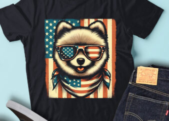 LT117 Pomeranian Dog Shirt Gift USA Flag Cute Pet Patriotic t shirt vector graphic