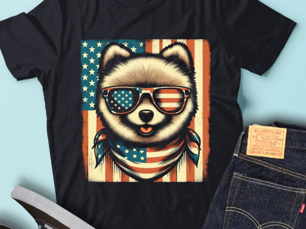 Lt117 pomeranian dog shirt gift usa flag cute pet patriotic t shirt vector graphic