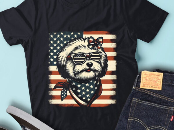 Lt119 havanese dogs t shirt gift usa flag cute pet owner