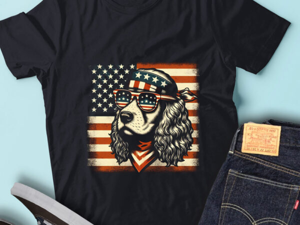 Lt123 cocker spaniels dogs t shirt gift usa flag 4th of july