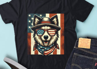 LT125 Miniature American Shepherd Dog T Shirt Gift USA Flag