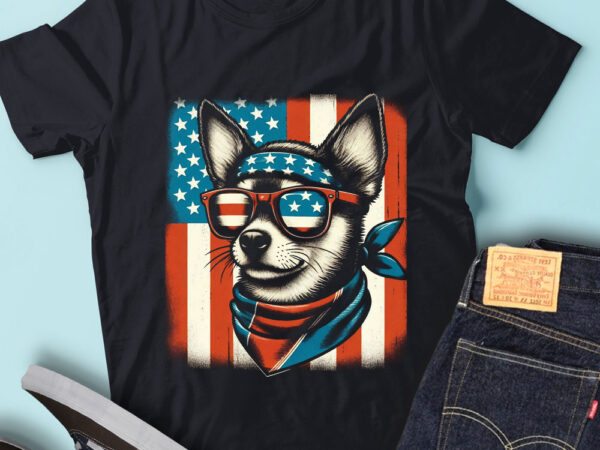 Lt128 chihuahua dog patriotic with usa flag 4th of july t shirt vector graphic