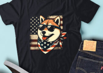 LT137 Shiba Inu Dog Gift USA Flag 4th Of July Cute Pet Owner