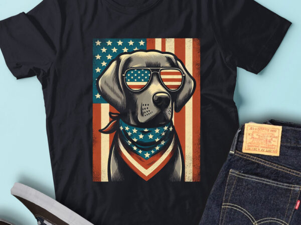 Lt138 weimaraner dog with usa flag patriotic dog lover gifts t shirt vector graphic