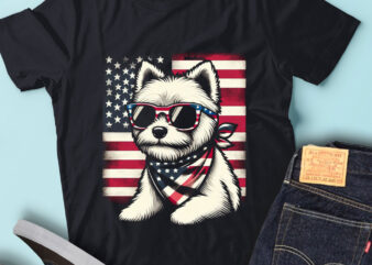 LT139 West Highland White Terrier Dog USA Flag 4th Of July