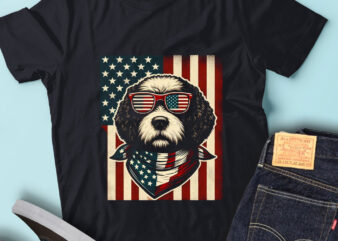 LT140 Portuguese Water Dog Gift USA Flag Sunglasses Cute Pet t shirt vector graphic