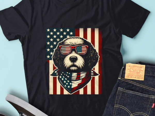 Lt140 portuguese water dog gift usa flag sunglasses cute pet t shirt vector graphic