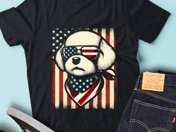 Lt141 bichons frise dog usa flag funny dog lover 4th of july t shirt vector graphic