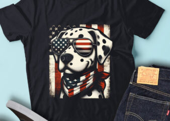 LT143 Dalmatians Dogs USA Flag Adorable Dog Gift 4th Of July