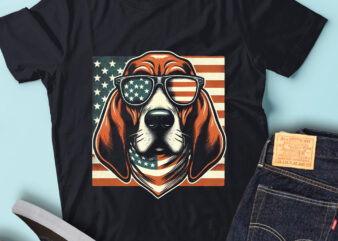 LT144 Bloodhound Dogs Gift USA Flag Patriotic Dog Lover