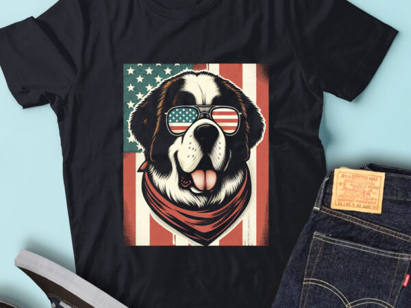 Lt150 st. bernards dogs usa flag dog lover 4th of july gift t shirt vector graphic