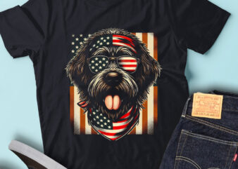 LT151 Wirehaired Pointing Griffon Dog USA Flag Patriotic Dog