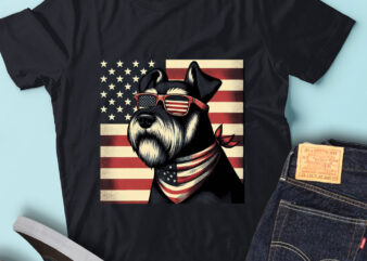 LT152 Giant Schnauzer Dogs Gift USA Flag Patriotic Dog Lover