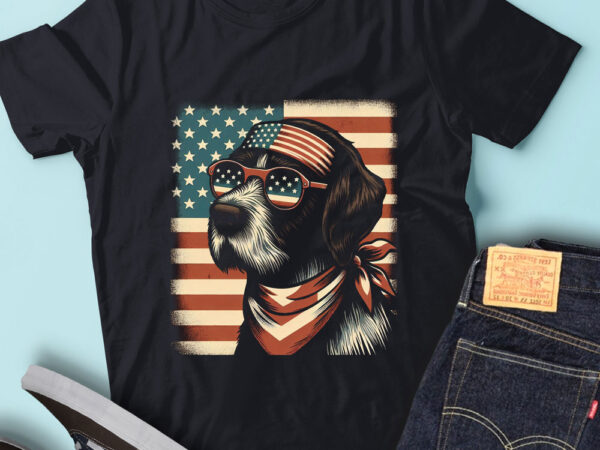 Lt153 german wirehaired pointers dogs gift usa flag t shirt vector graphic