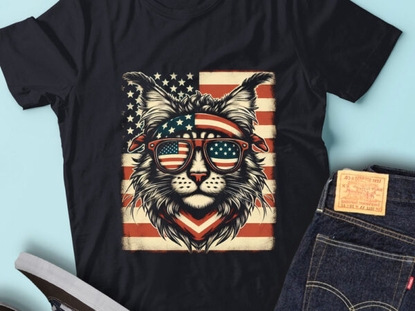 Lt157 maine coon cats gift usa flag funny proud pet lover t shirt vector graphic