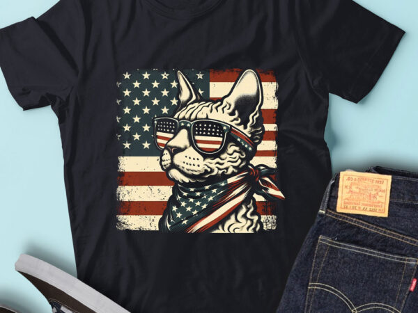 Lt161 devon rex cats usa flag 4th of july patriotic cat t shirt vector graphic