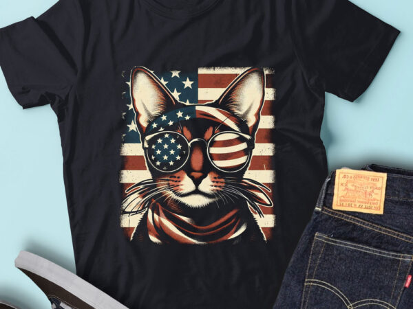 Lt162 abyssinian cats gift usa flag funny pet lover t shirt vector graphic