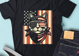 LT163 American Shorthair Cats Gift USA Flag Love Cats