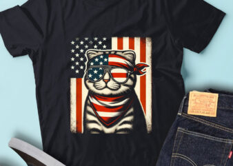 LT164 Scottish Fold Cats USA Flag Lovely July 4th Cat Lover t shirt vector graphic