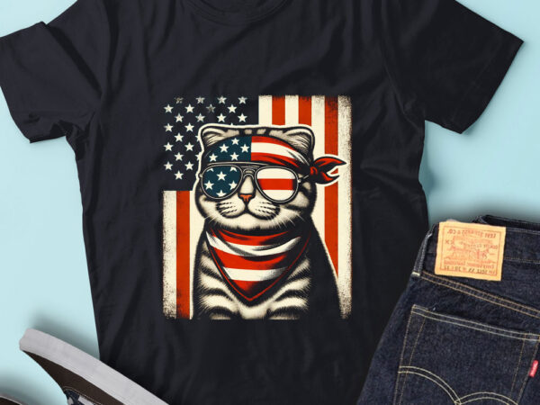 Lt164 scottish fold cats usa flag lovely july 4th cat lover t shirt vector graphic