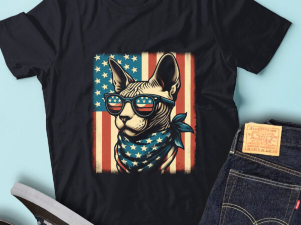 Lt165 sphynx cats gift usa flag funny sphynx cat t shirt vector graphic