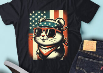 LT167 Patriotic Hamster Gift USA Flag Hamster Lover