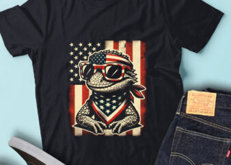 LT169 Lizard Patriotic Gift USA Flag Funny Bearded Dragon t shirt vector graphic